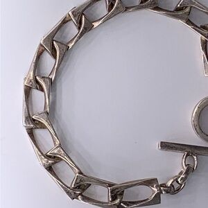 Gucci Rectangular Sterling Silver Link Bracelet 8.5"